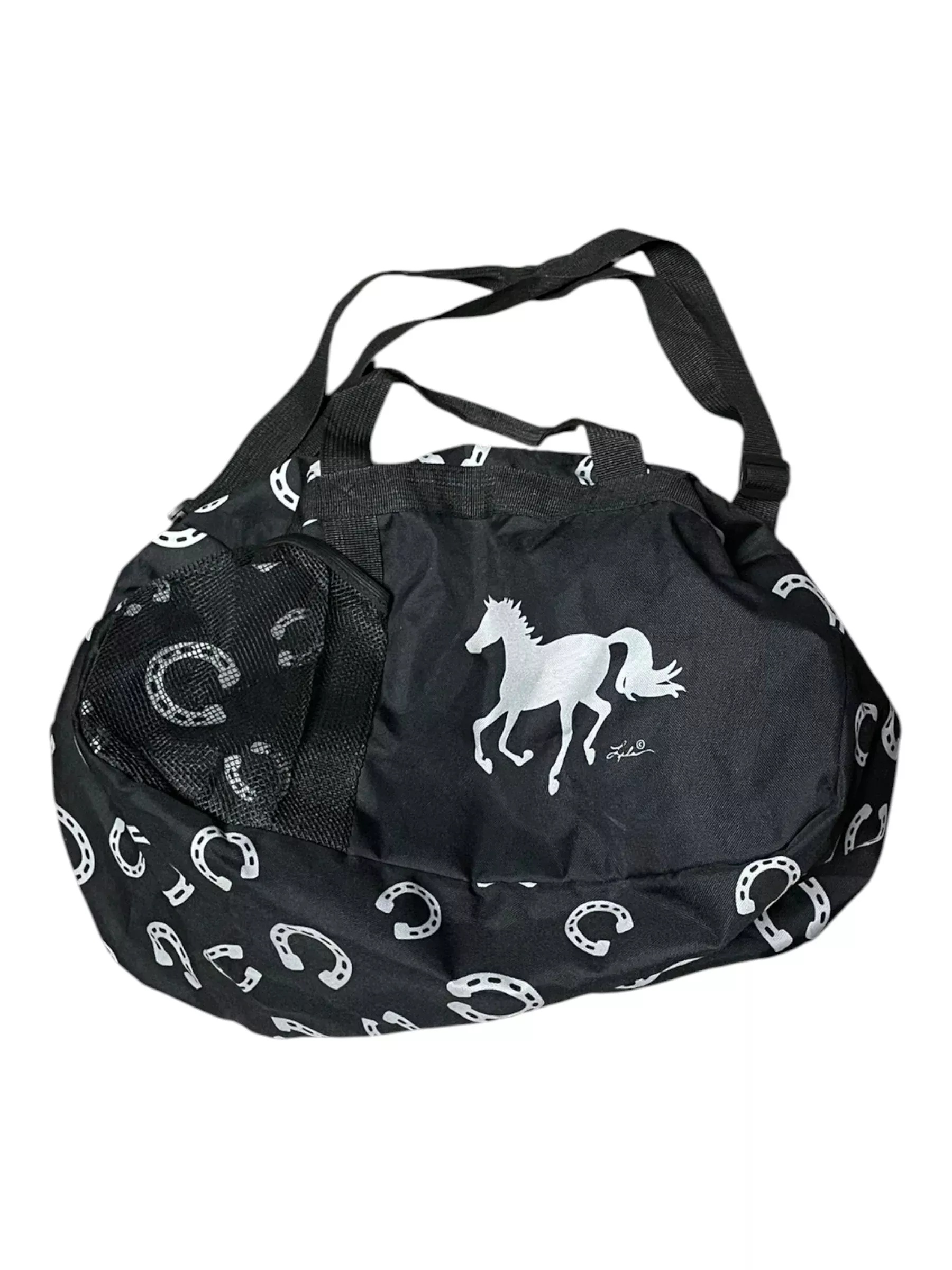 Duffel Bag - Black/White - Approx 13" x 20" - USED