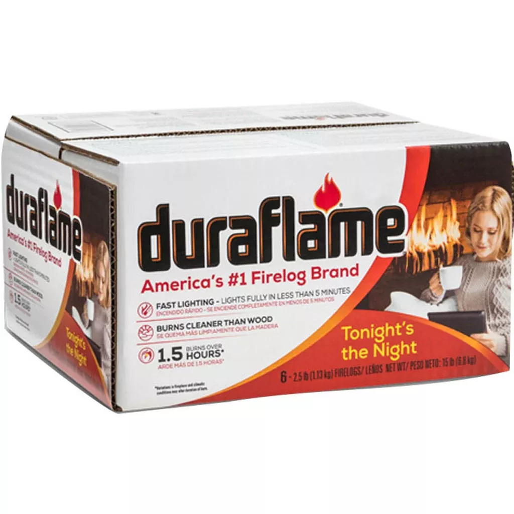 Duraflame Fast Lighting Firelogs, 2.5 LB, Box of 6