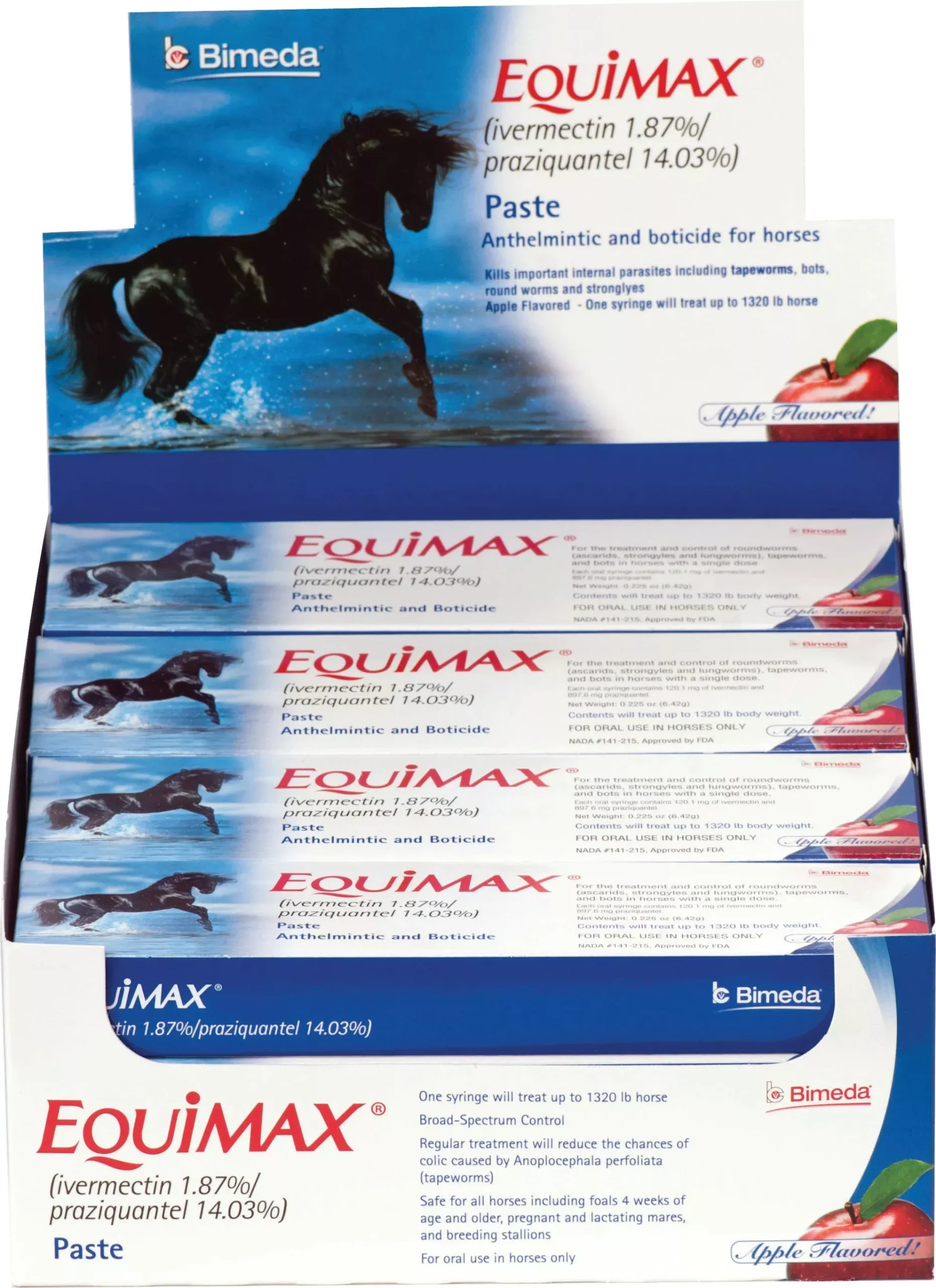 Durvet Equimax Dewormer Paste for Horses Apple 6.42 g 12 Pack