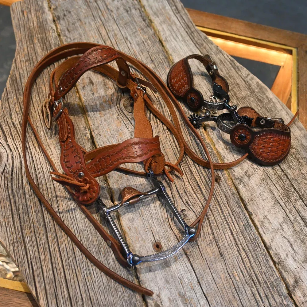 E. Garcia Miniature Silver Mounted Bridle and Spur Set