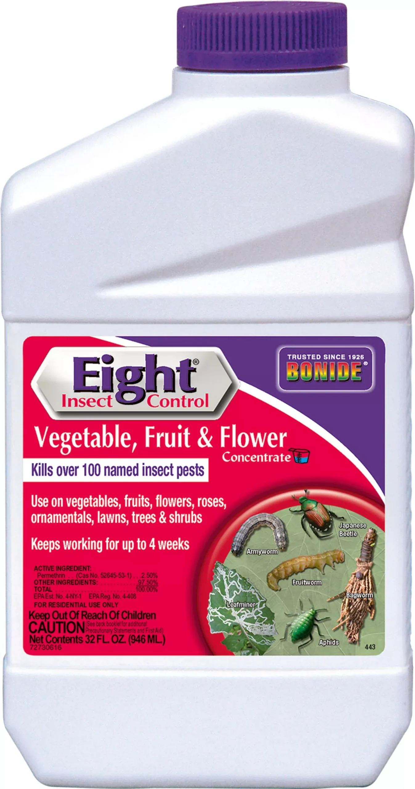 Eight Insect Control Vegetable Fruit & Flower Conc 1 QT