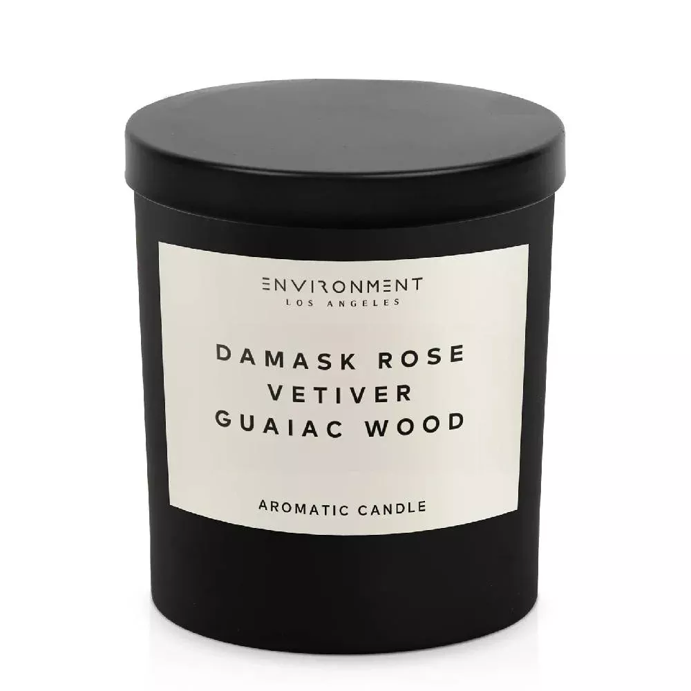 Environment Damask Rose Vetiver Guaiac Wood Candle 8oz