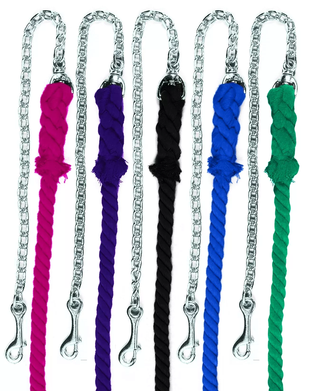 Equi-Essentials 3-Ply Cotton Lead with Chrome Plated Chain and Snap