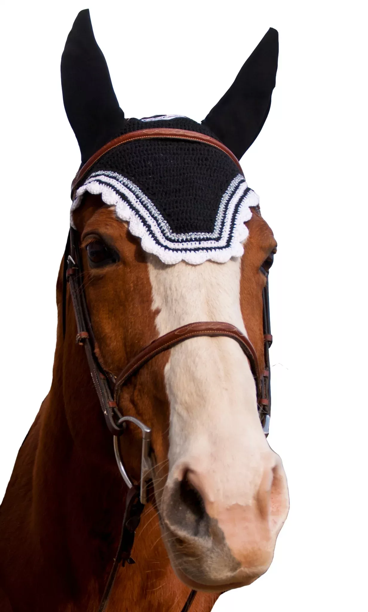 Equine Couture Fly Bonnet- Silver Lurex & Contrast Color