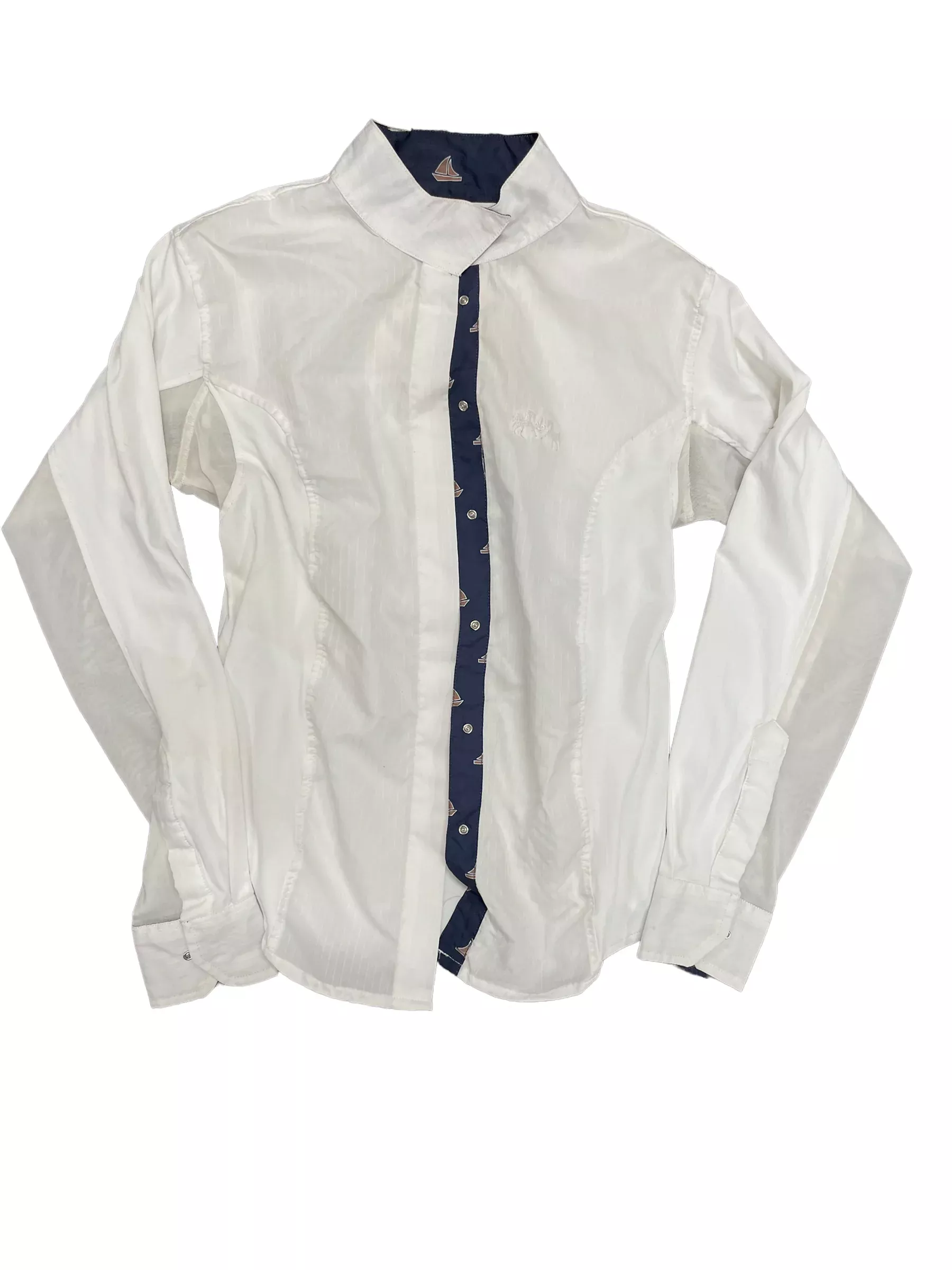 Equine Couture Show Shirt - XS - White/Navy - USED