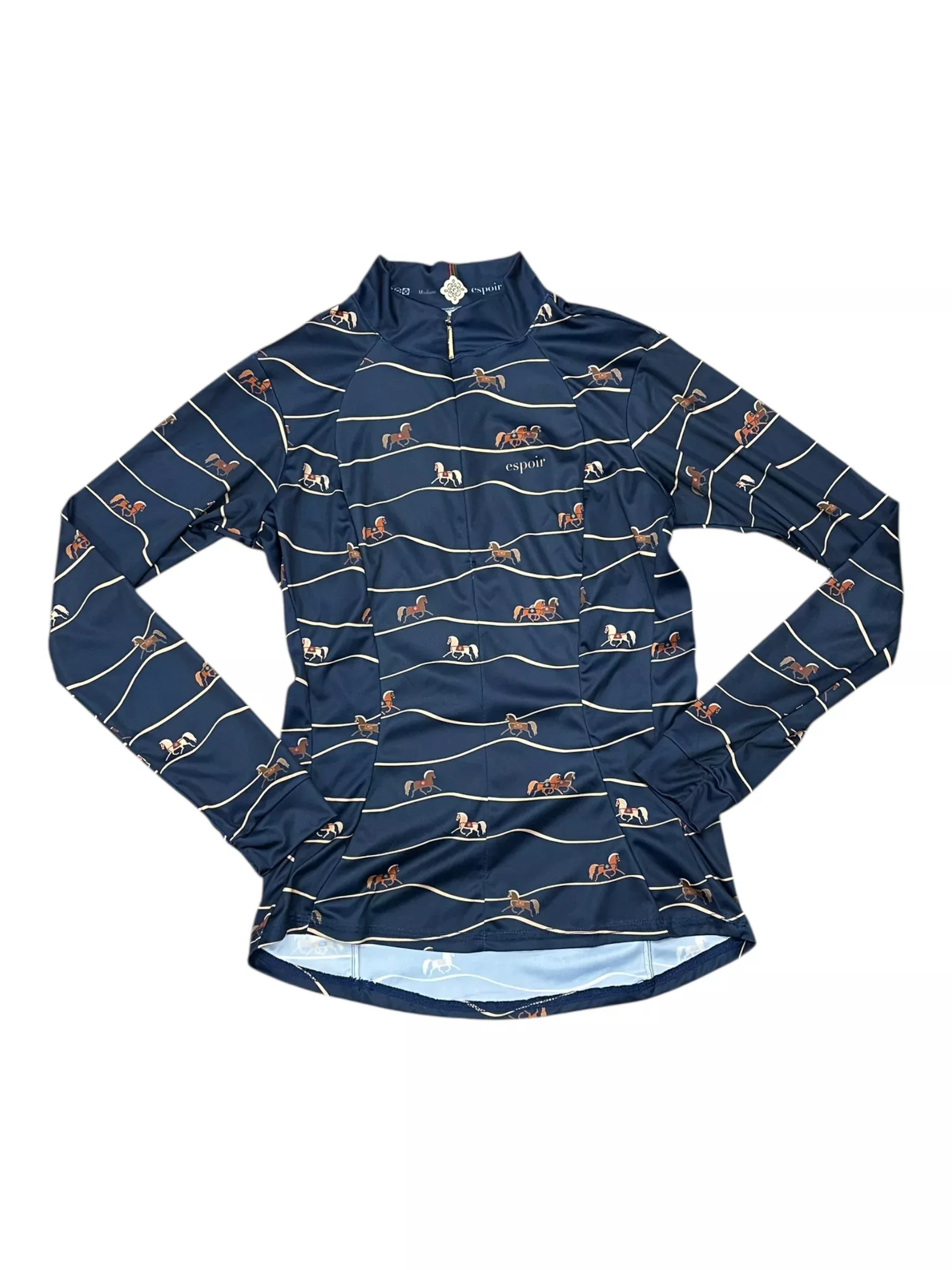 Espoir LS Sun Shirt - Navy/Horses - M - USED
