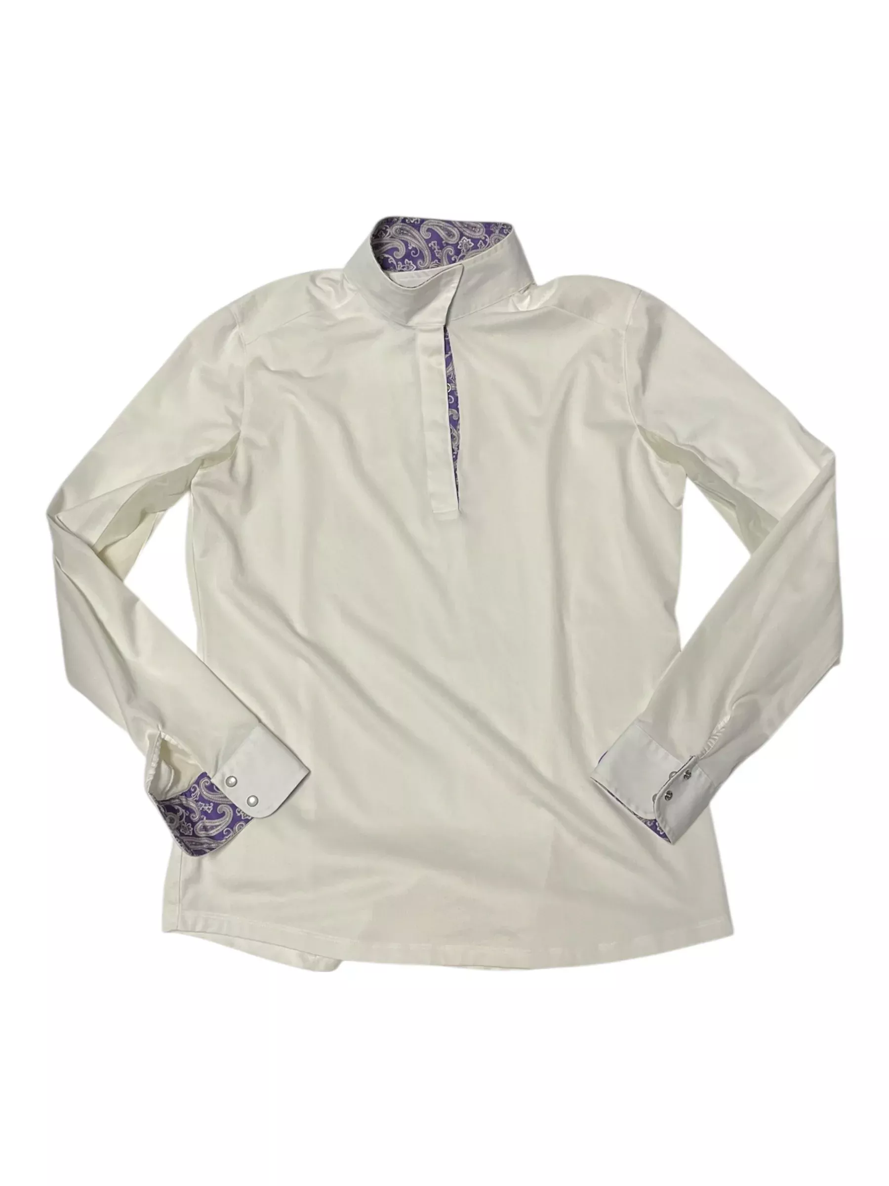 Essex LS Show Shirt - White/Purple - L - USED
