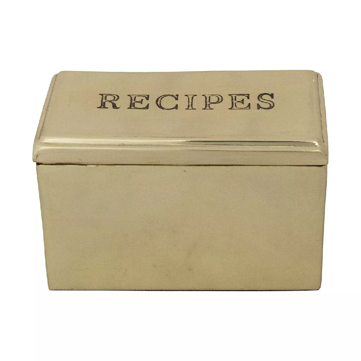 Etched Stainless Steel Recipe Box with 36 Cards