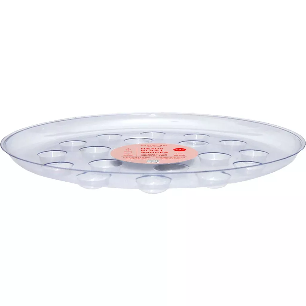 Everspring Designer Heavy Plant Saucer – Clear, 14 in