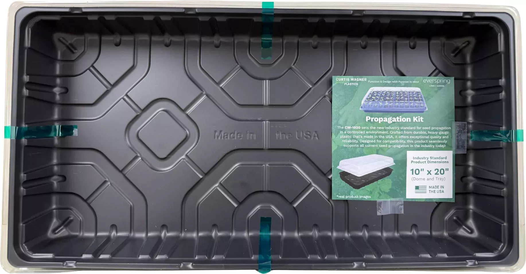 Everspring Propagation Dome and Tray Kit, Clear/Black, 20 x 10 in
