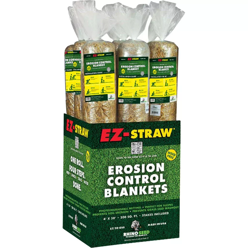 EZ-Straw Erosion Control Blanket, 4 x 50 ft, 9-Pack