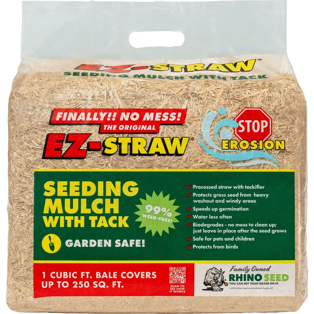 EZ-Straw Seeding Mulch with Tack, Covers 200 sq ft, 1 cu ft