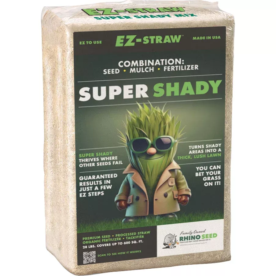 EZ-Straw Super Shady Seed Mix with Mulch & Fertilizer, 28 lb