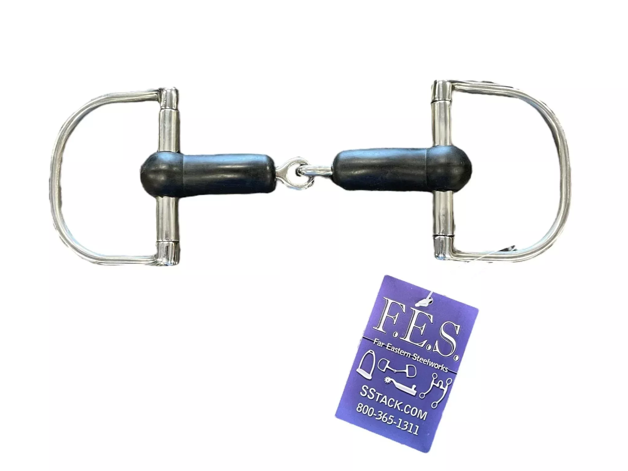 F.E.S Rubber Dee Snaffle *NWT* - SS/Black - 5" - USED