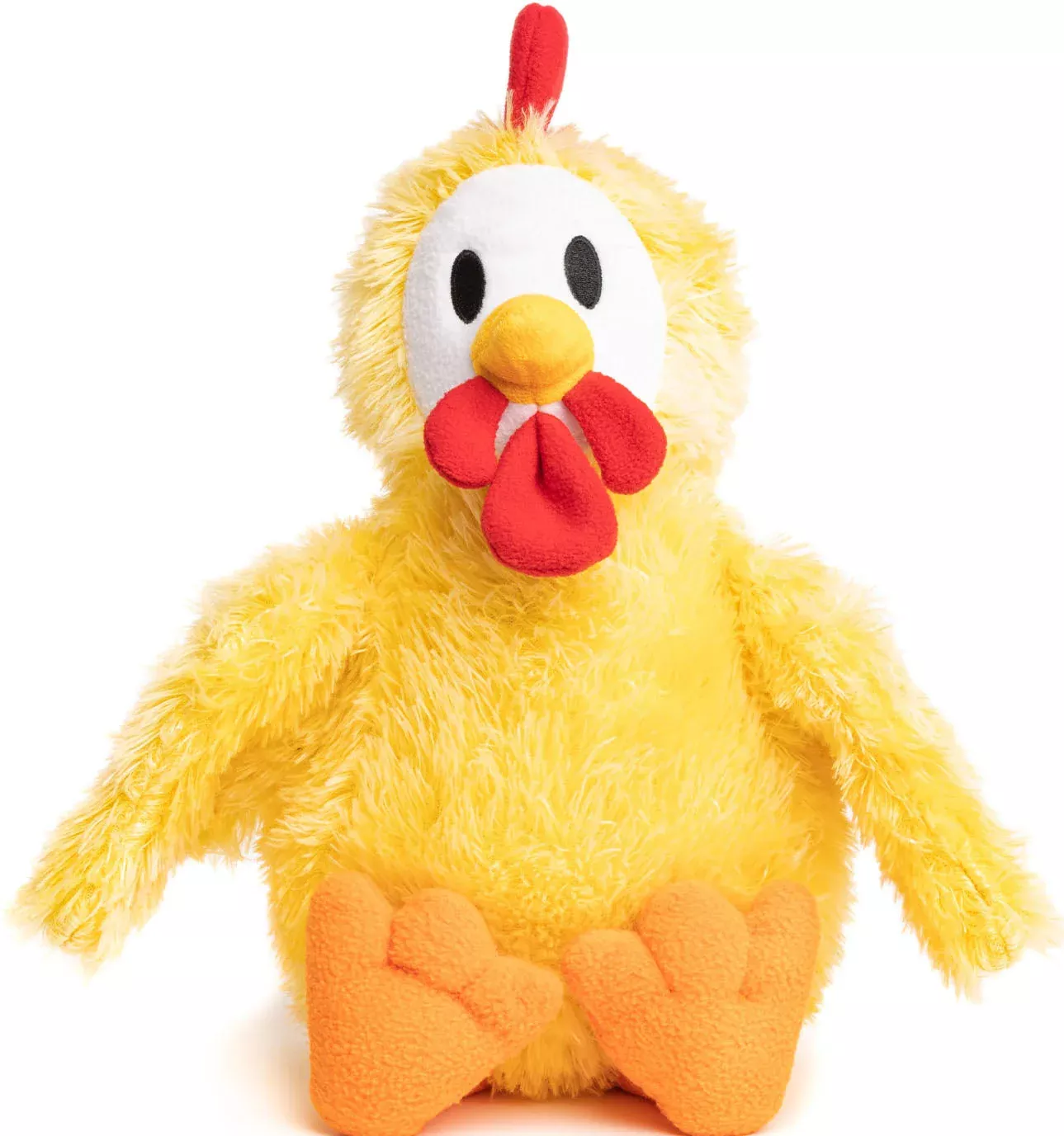 fabdog Fluffy Chicken Dog Toy Yellow