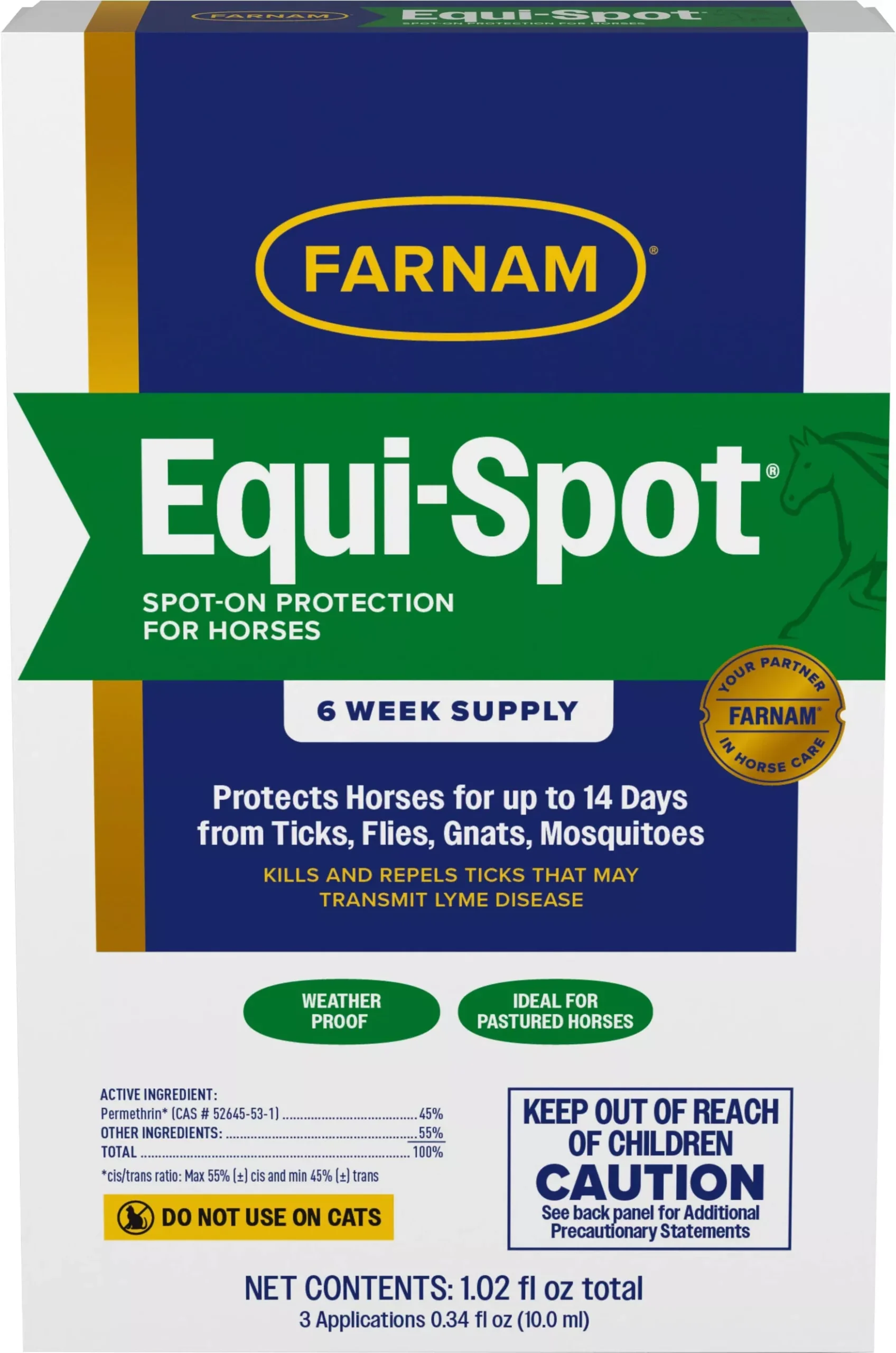 Farnam Equi-Spot Spot-On Fly Control for Horses, 3 Applications