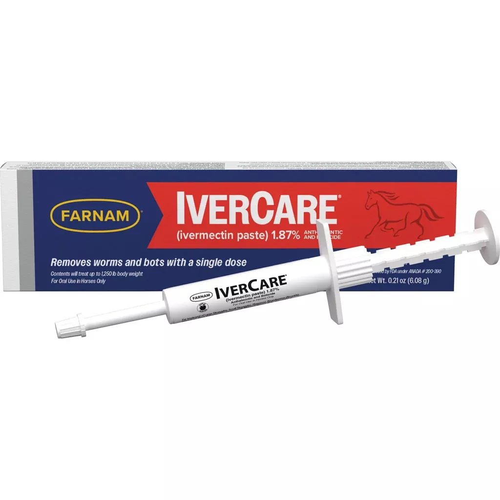 Farnam Ivercare Ivermectin Paste 1.87% Dewormer, 6.08 G Syringe