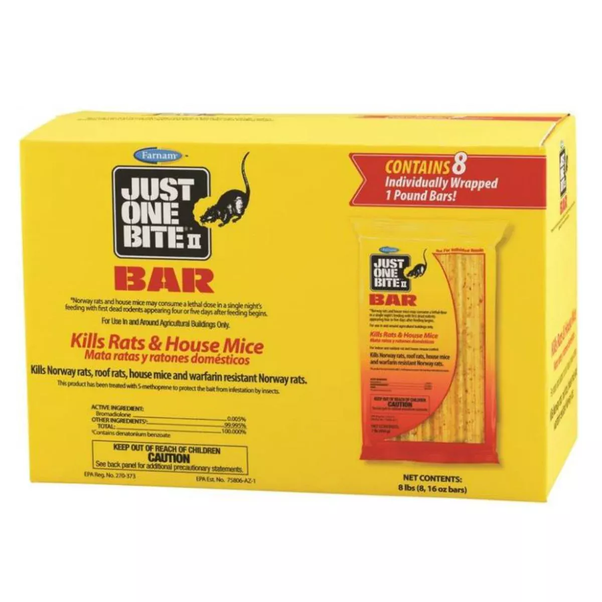 Farnam Just One Bite II Bars Rat & Mouse Killer – 16 oz, 8 pc