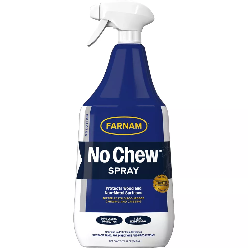 Farnam No Chew Chewing & Cribbing Deterrent Spray, 32 oz.