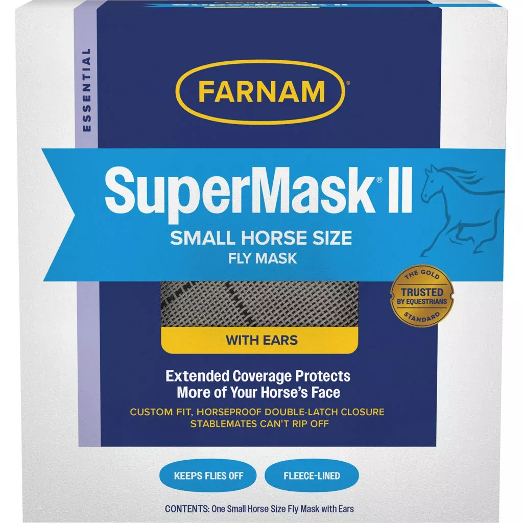 Farnam SuperMask II Classic Fly Mask with Ears – Small, Assorted