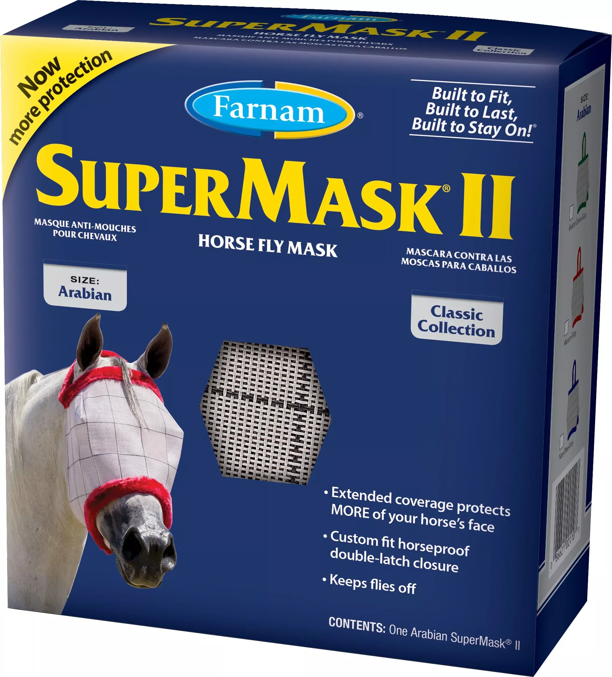 Farnam SuperMask II Classic Fly Mask Without Ears, Small, Assorted
