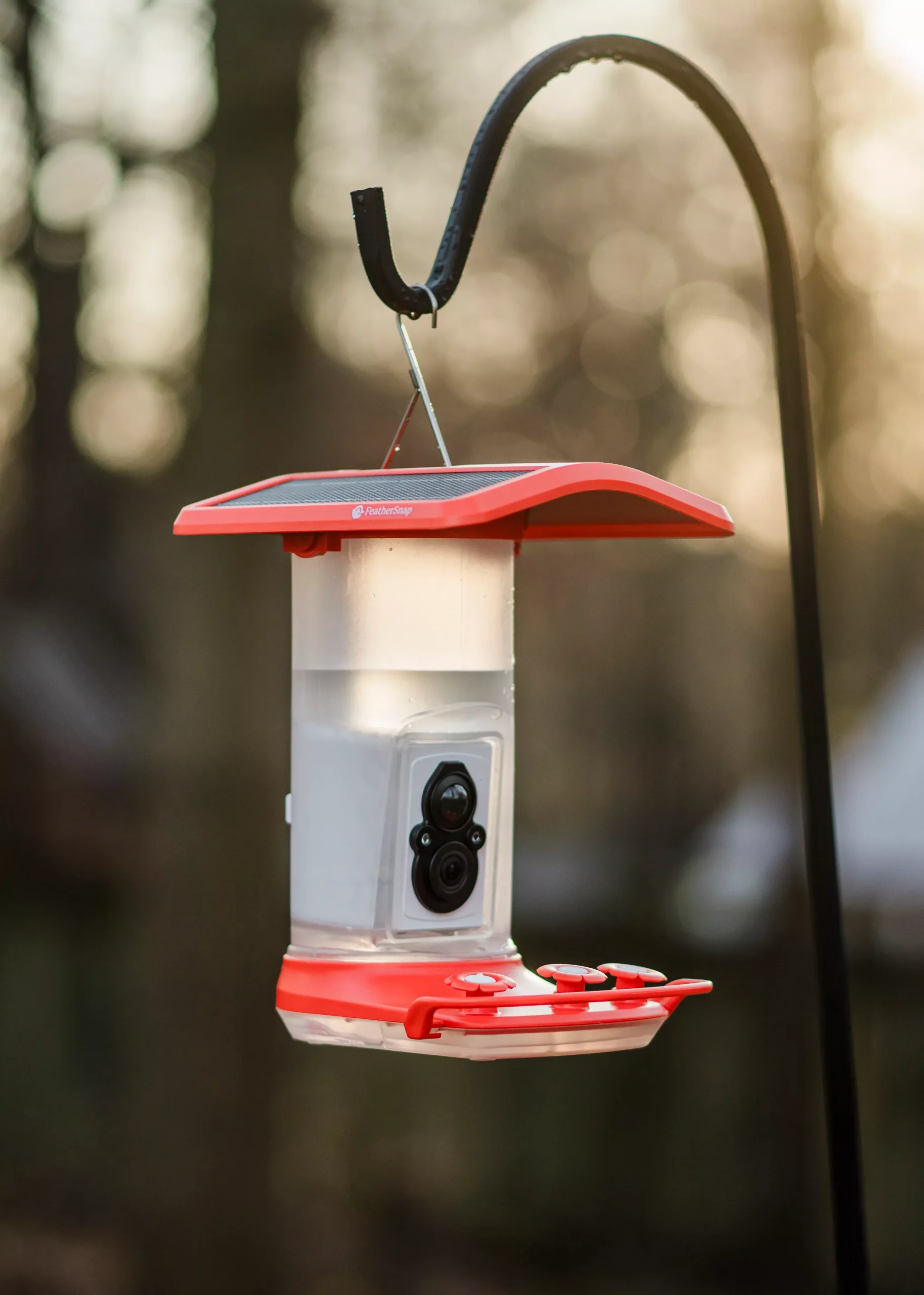 FeatherSnap Smart Hummingbird Feeder, 1 Liter Capacity, Red