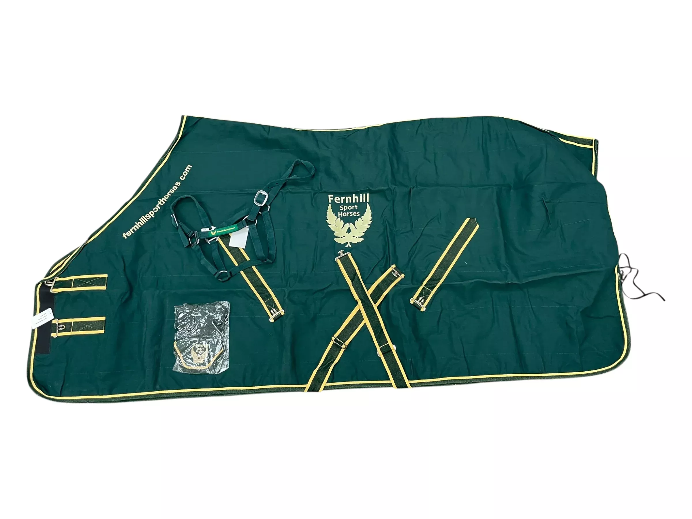 Fernhill Stable Sheet/Matching Pieces *NWT* - Green/Gold - 81" - USED