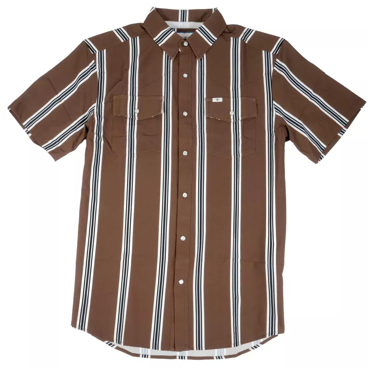 Ferrell Men's Hatfield Brown Stripe Snap Shirt