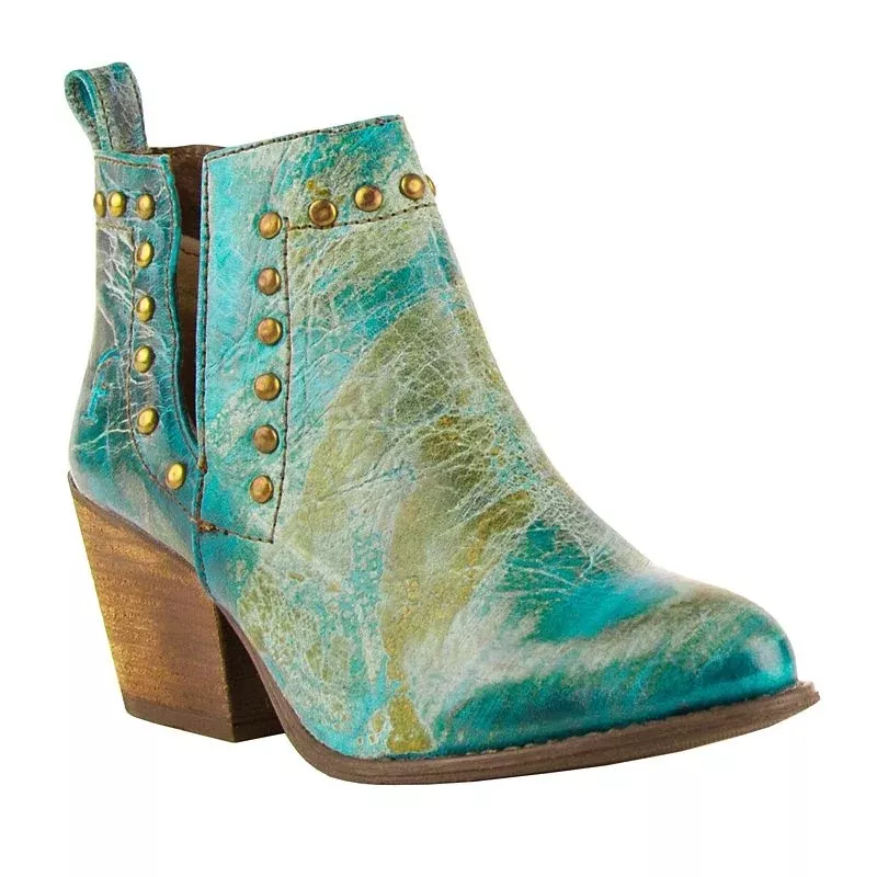 Ferrini Ladies Round Toe Leather Booties