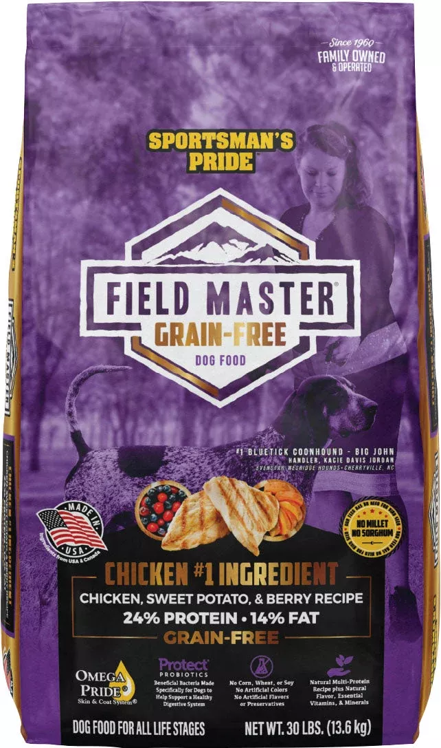 Field Master Grain Free Dog Food 30 LB Chicken/swt Pot