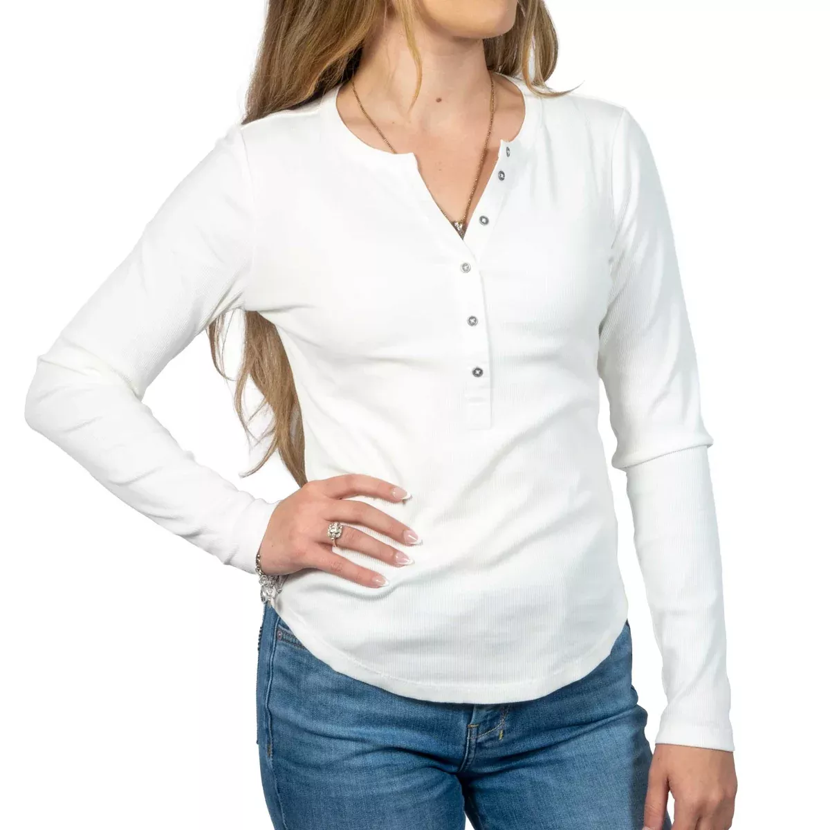 Flag & Anthem Women's White Denning Henley Top