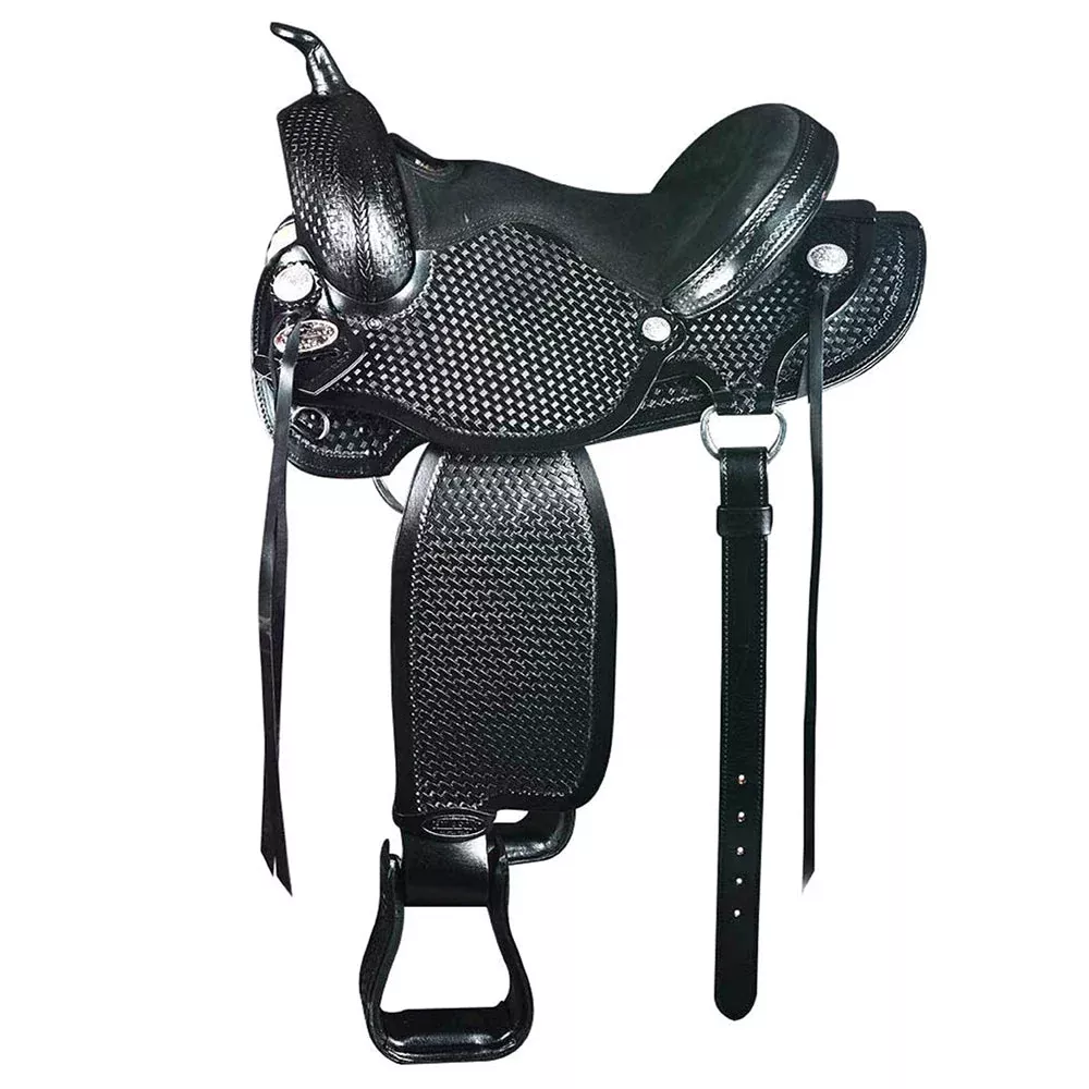 Flex Tree Western Horse Saddle American Leather Barrel Trail & Pleasure Brown By Hilason