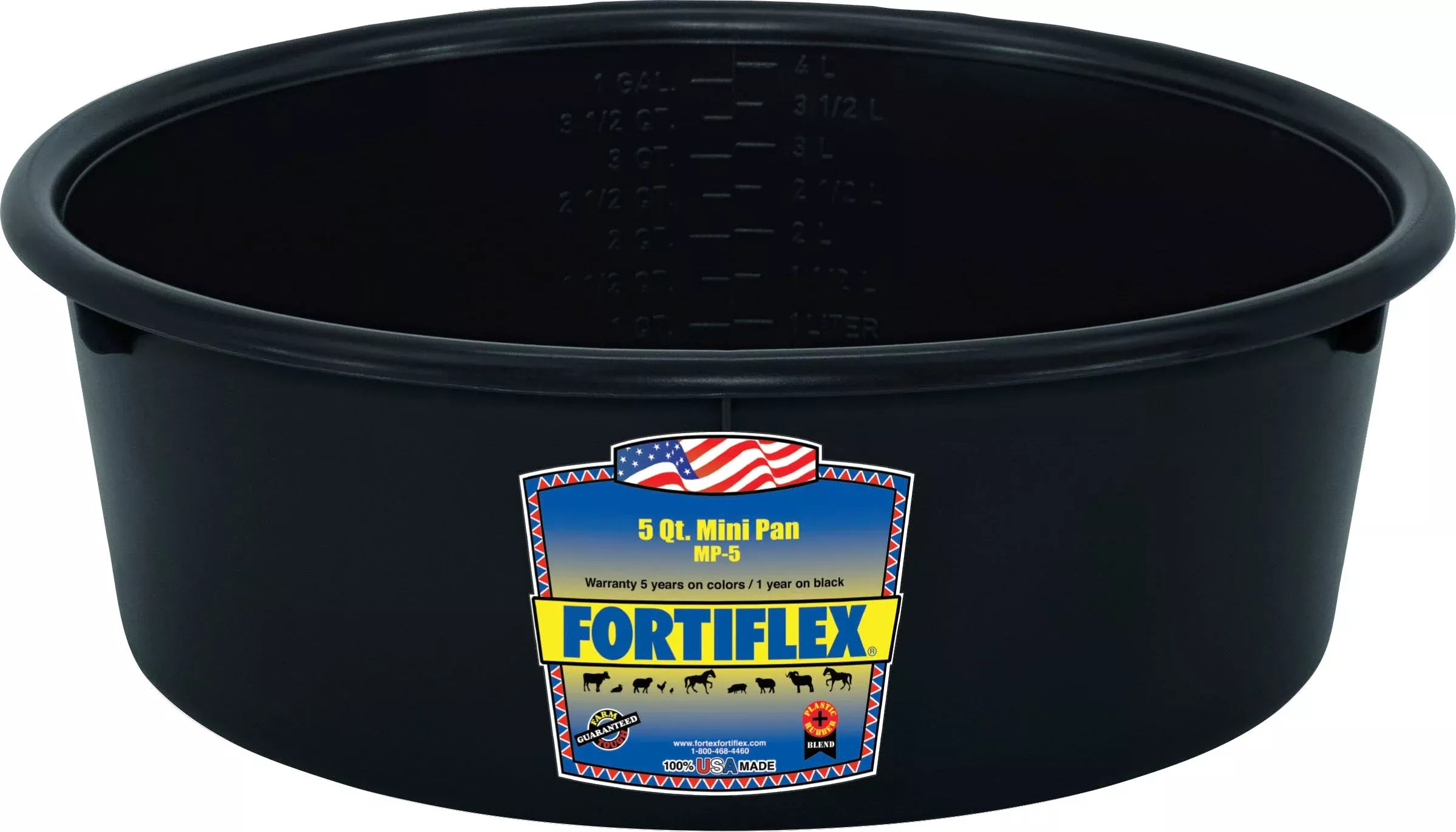 Fortiflex Mini Pan Feeder 5 QT Black