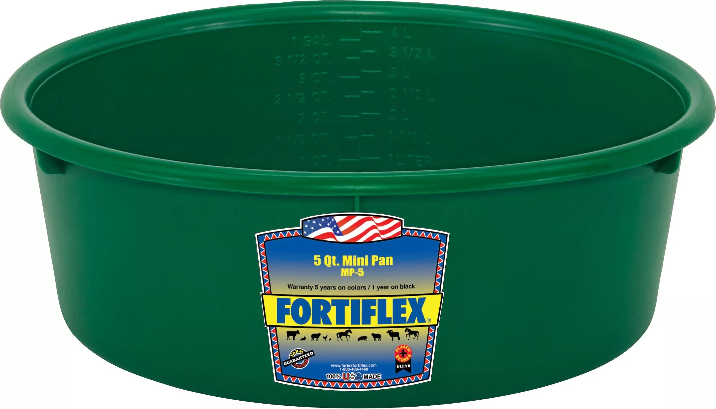 Fortiflex Mini Pan Feeder, Green, 5 qt