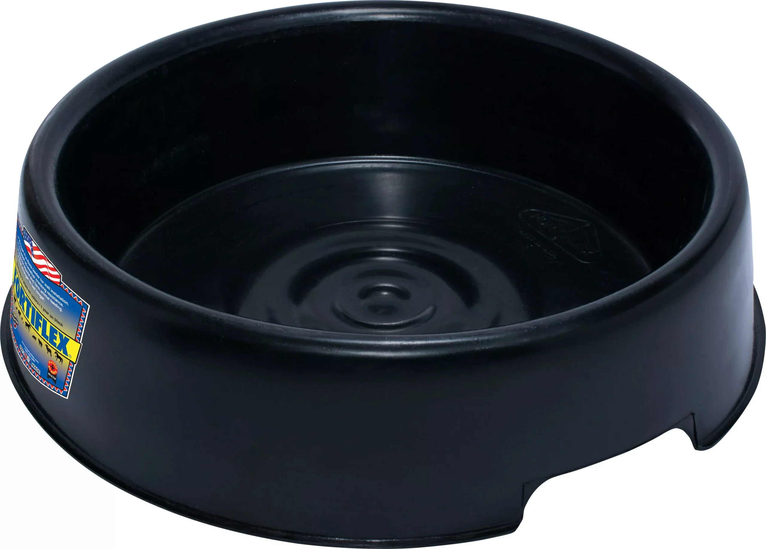 Fortiflex Round Pan Feeder, Black, 12 qt