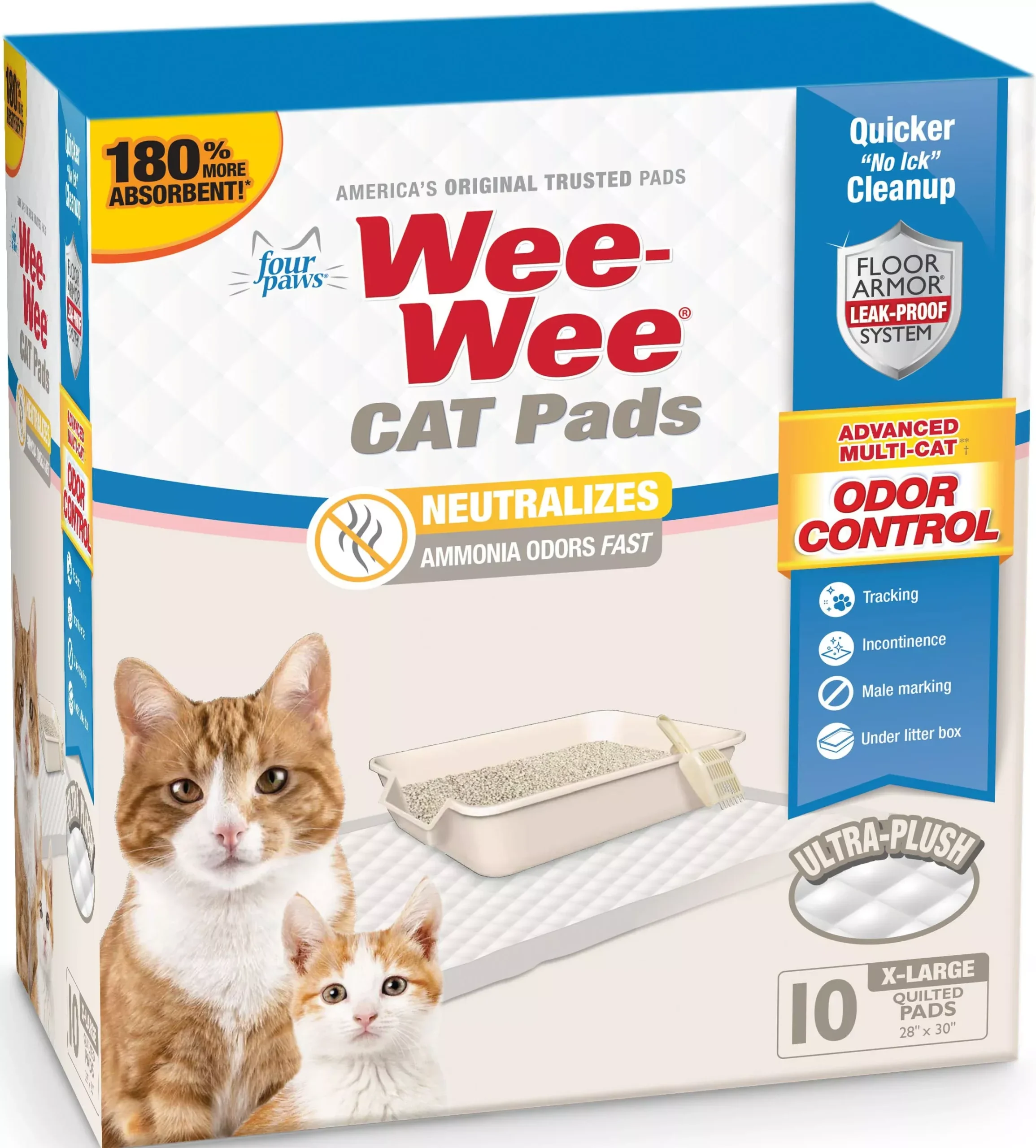 Four Paws Wee-Wee Cat Pads, 10 Pack