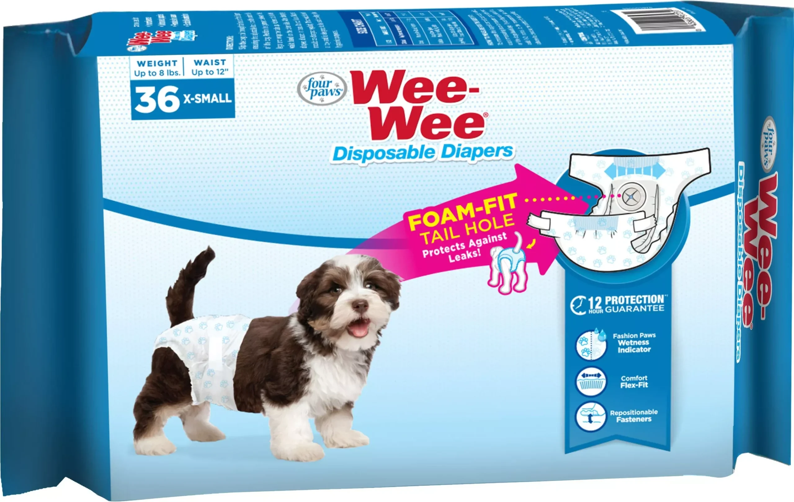 Four Paws Wee-Wee Disposable Dog Diapers, Extra Small, 36 Pack