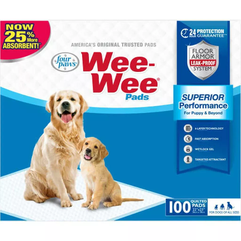 Four Paws Wee-Wee Pads 22x23 in, 100 Pack