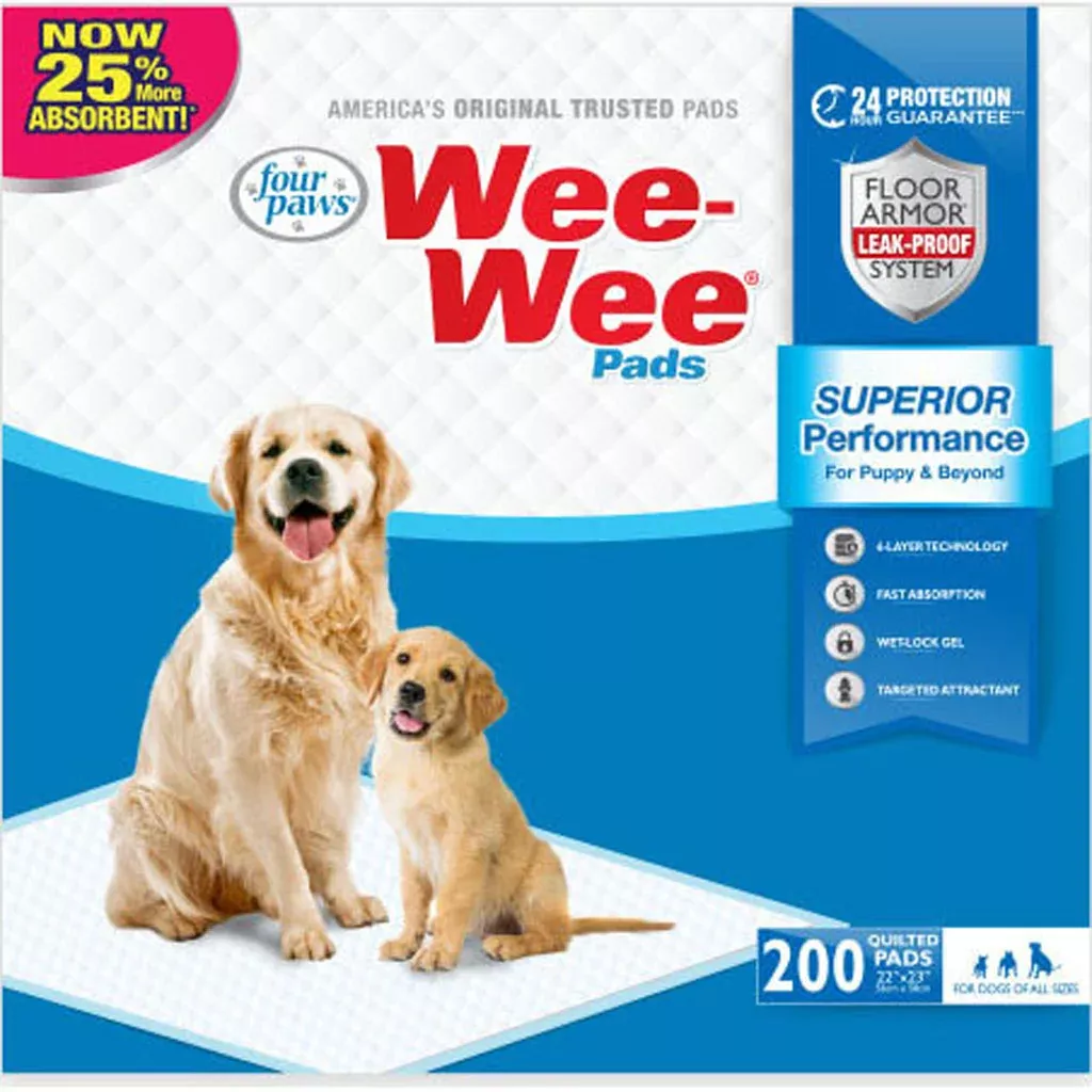 Four Paws Wee-Wee Pads, 22x23 in, 200 Pack