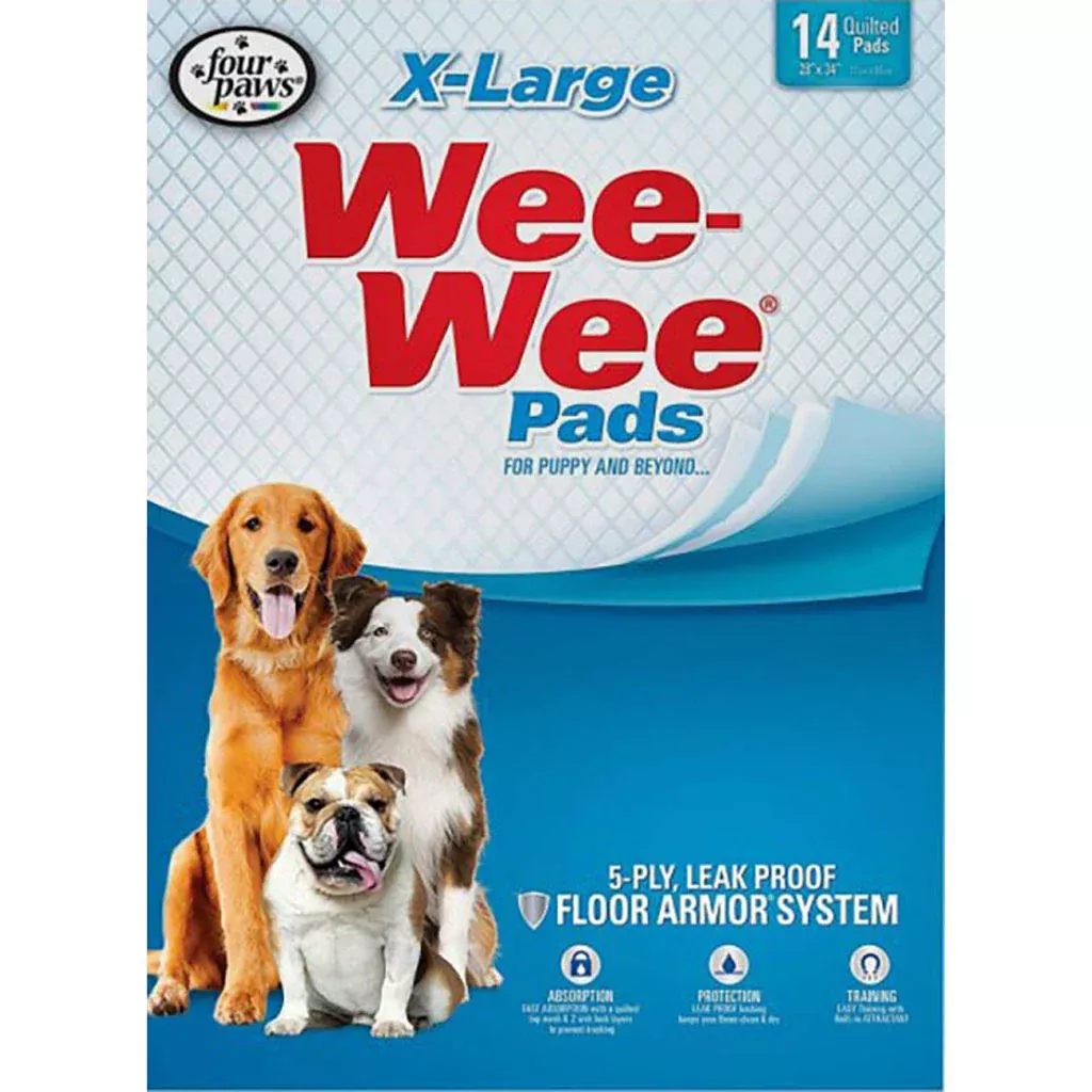 Four Paws Wee-Wee Pads with Barrier Edge X-Large 28x34 in, 14 Pack