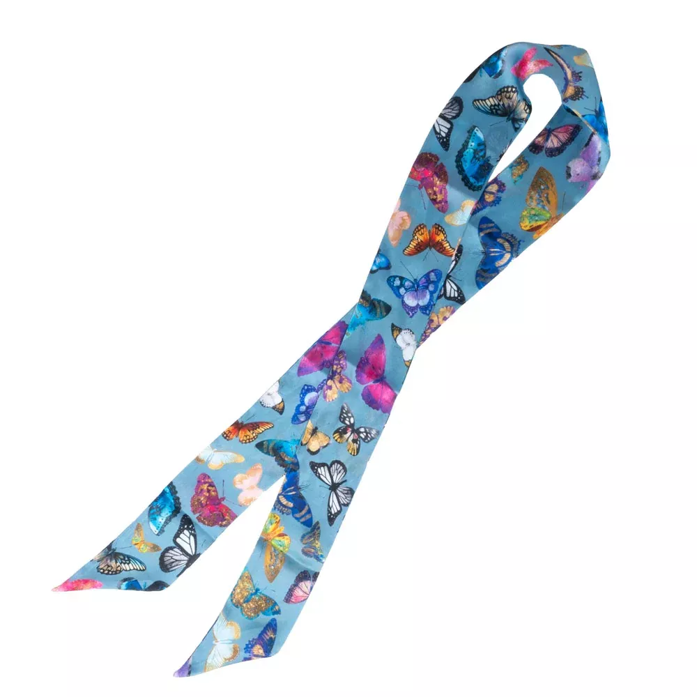 Fringe Scarves Butterfly Twilly - Chambray
