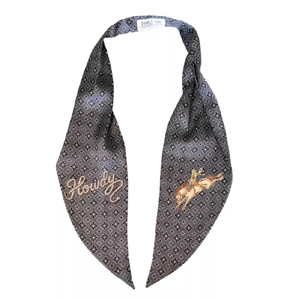 Fringe Scarves Pony Express Neck Tie - Howdy Charcoal