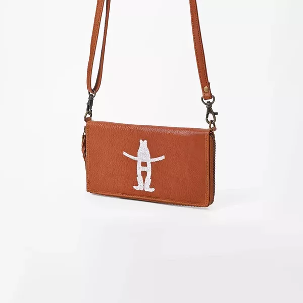 Frontier Rodeo Genuine Leather White Embroidered Organizer Bag