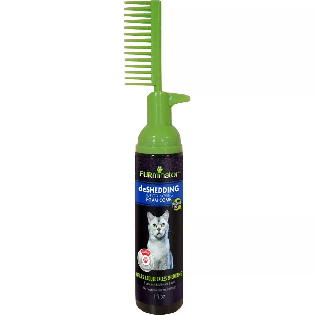 FURminator Rinse Free Foam Comb for Cats 3 oz