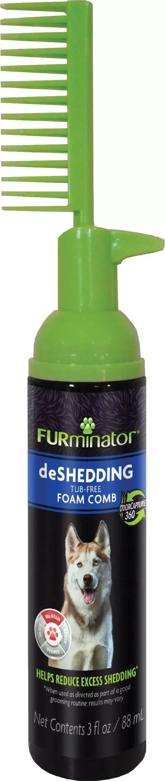 FURminator Rinse Free Foam Comb for Dogs 3 oz