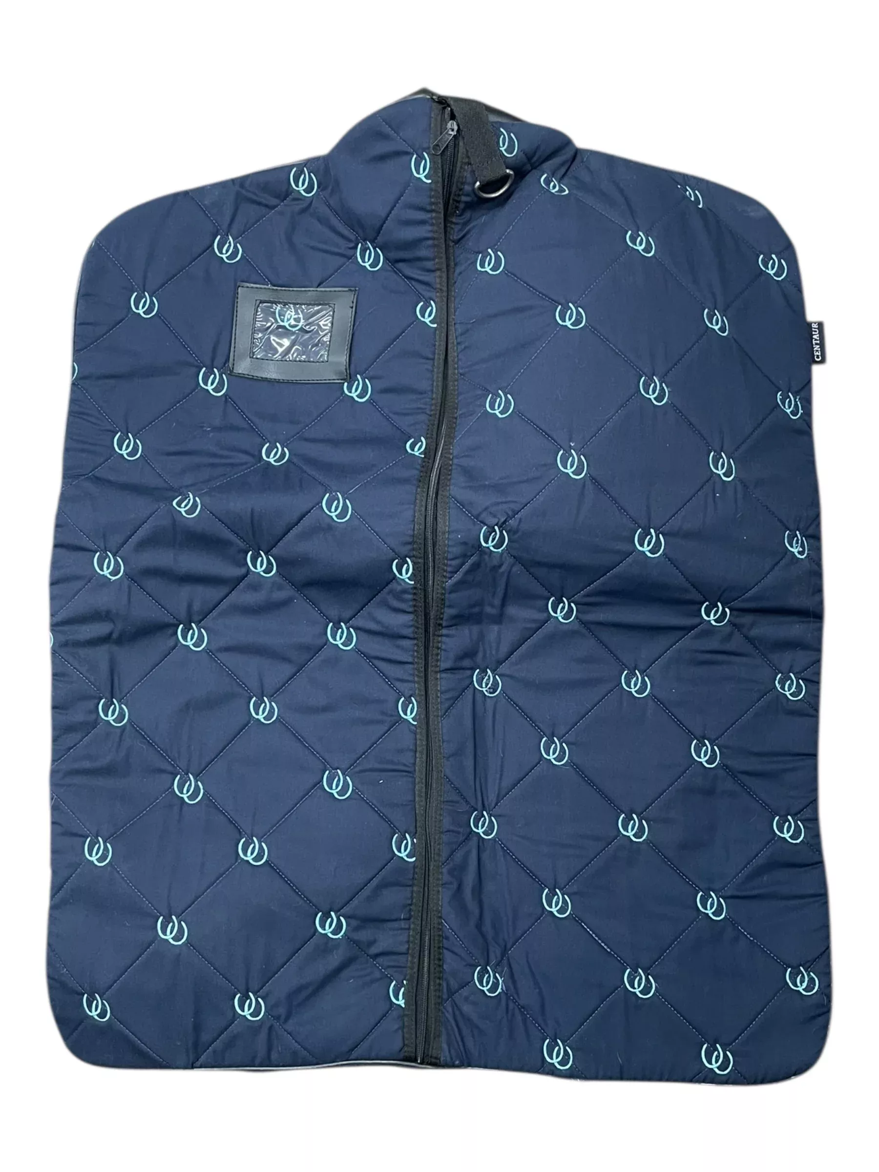 Garment Bag - Navy/Horseshoe - Approx 30" x 25" - USED
