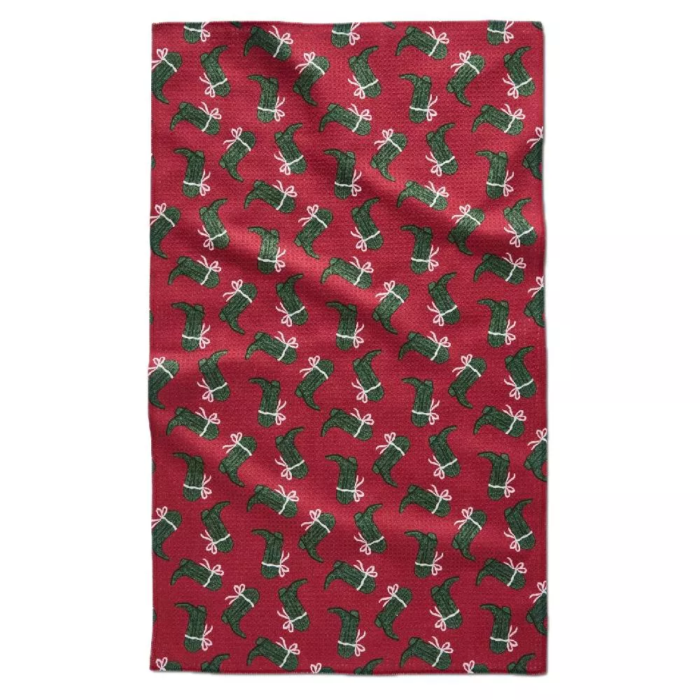 Geometry Merry Boots Tea Towel