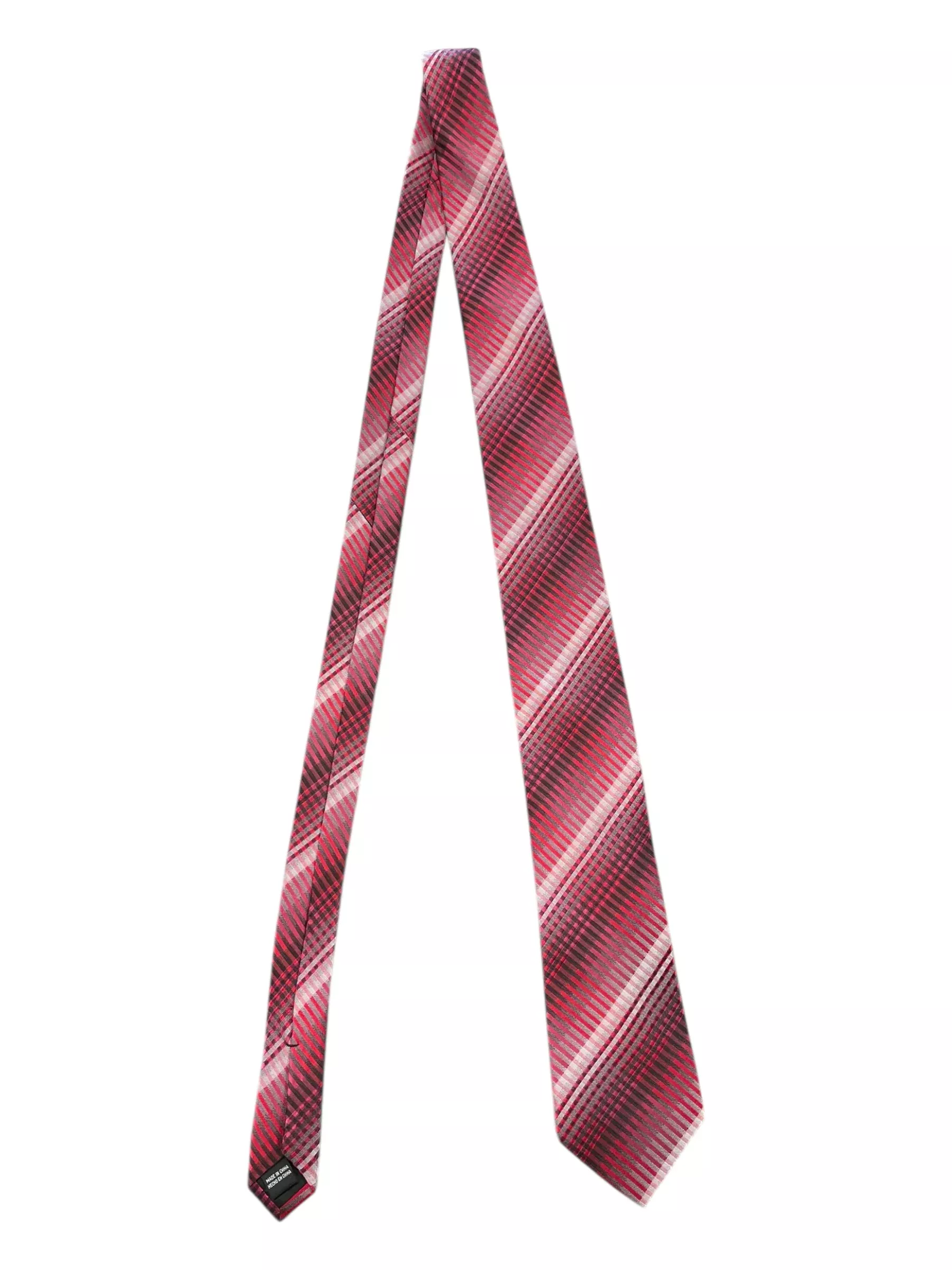 George Silk Saddleseat Tie - Red Pattern - USED