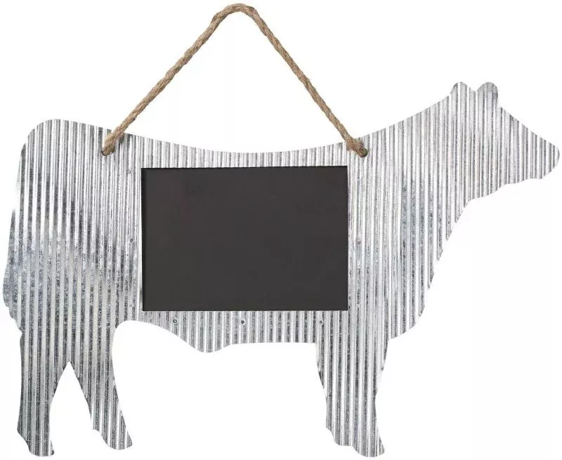 Gift Corral Corrugated Steer Frame/Chalk