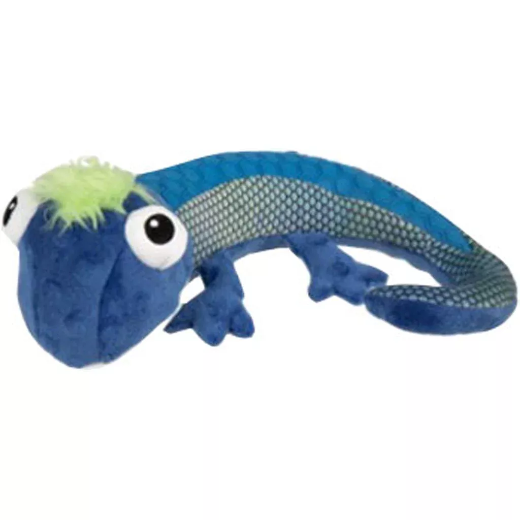 goDog Tough N Texture Chameleon Dog Toy Medium Blue